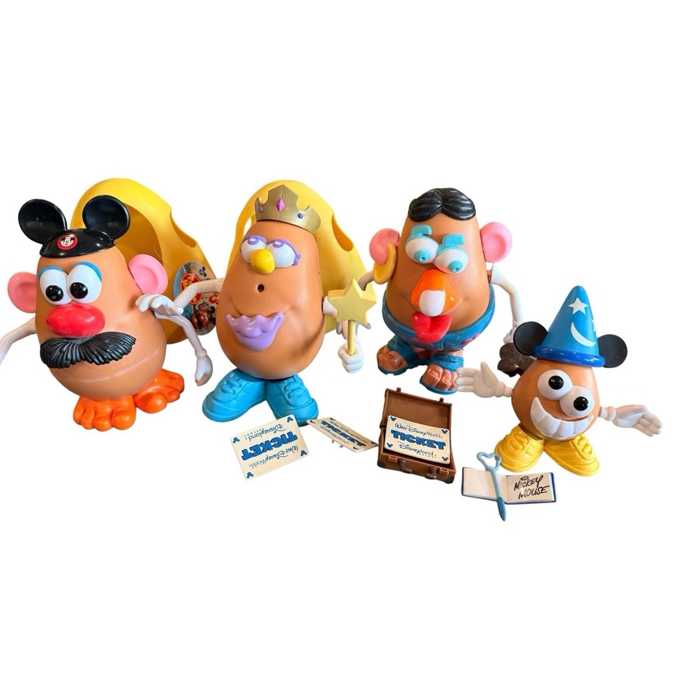 Disney World Mr Potato Head Lot Playskool Hasbro Mickey Sorcerer Parts Bucket